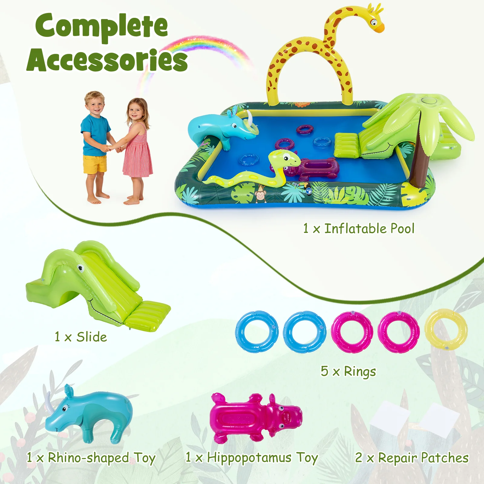 Inflatable Play Center, Jungle Animal Spray Pool - Image 7