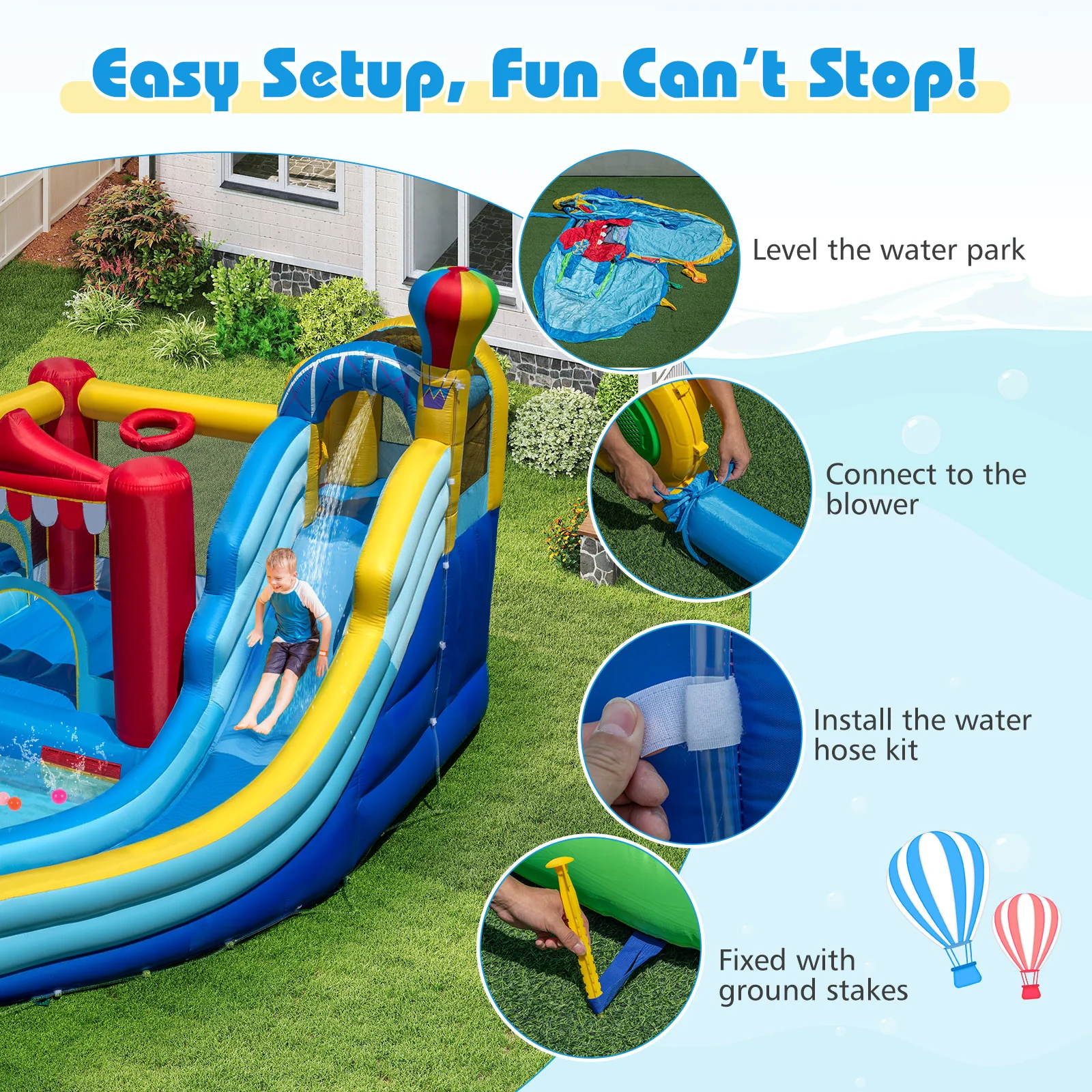 Inflatable Water Park, Water Slide with Splash Pool - Image 4