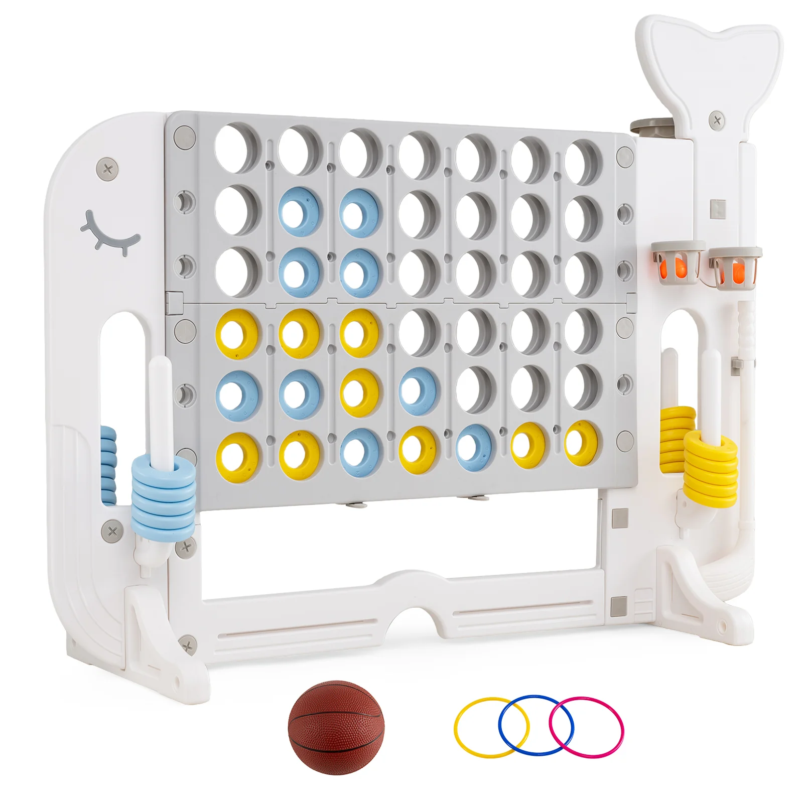 Jumbo 4-to-Score Giant Game Set with 2 Cups Holders for Indoor & Outdoor Holiday Parties - Image 12
