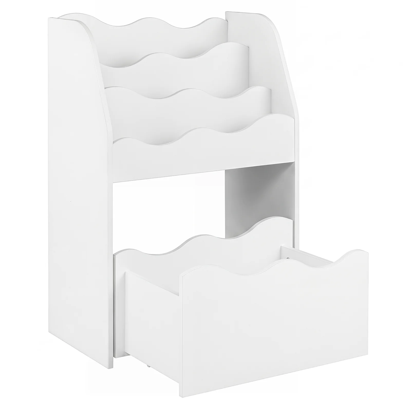 Kids Bookshelf and Toy Storage Organizer, 3-Tier Wooden Kids Book Shelf