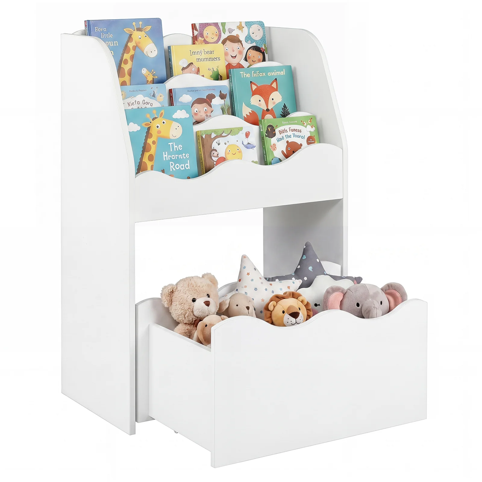 Kids Bookshelf and Toy Storage Organizer, 3-Tier Wooden Kids Book Shelf - Image 2