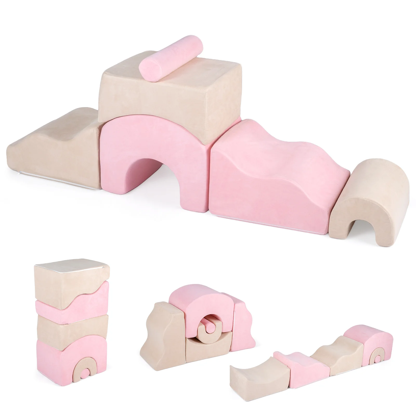 6-Piece Kids Crawl & Climb foam Play Set w/ Suede Fabric Covers - Image 10