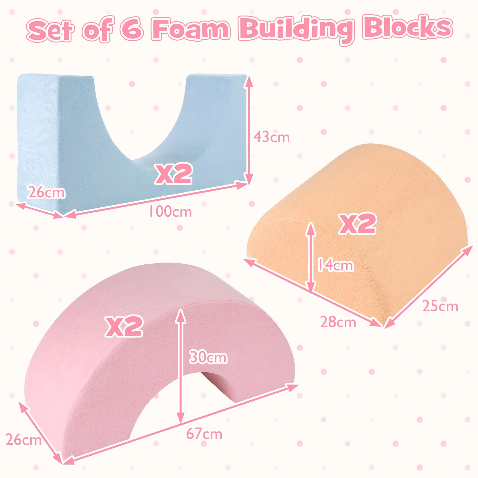 6-Piece Kids Crawl & Climb Foam Play Set, Foam Climbing Blocks for Toddlers - Image 3