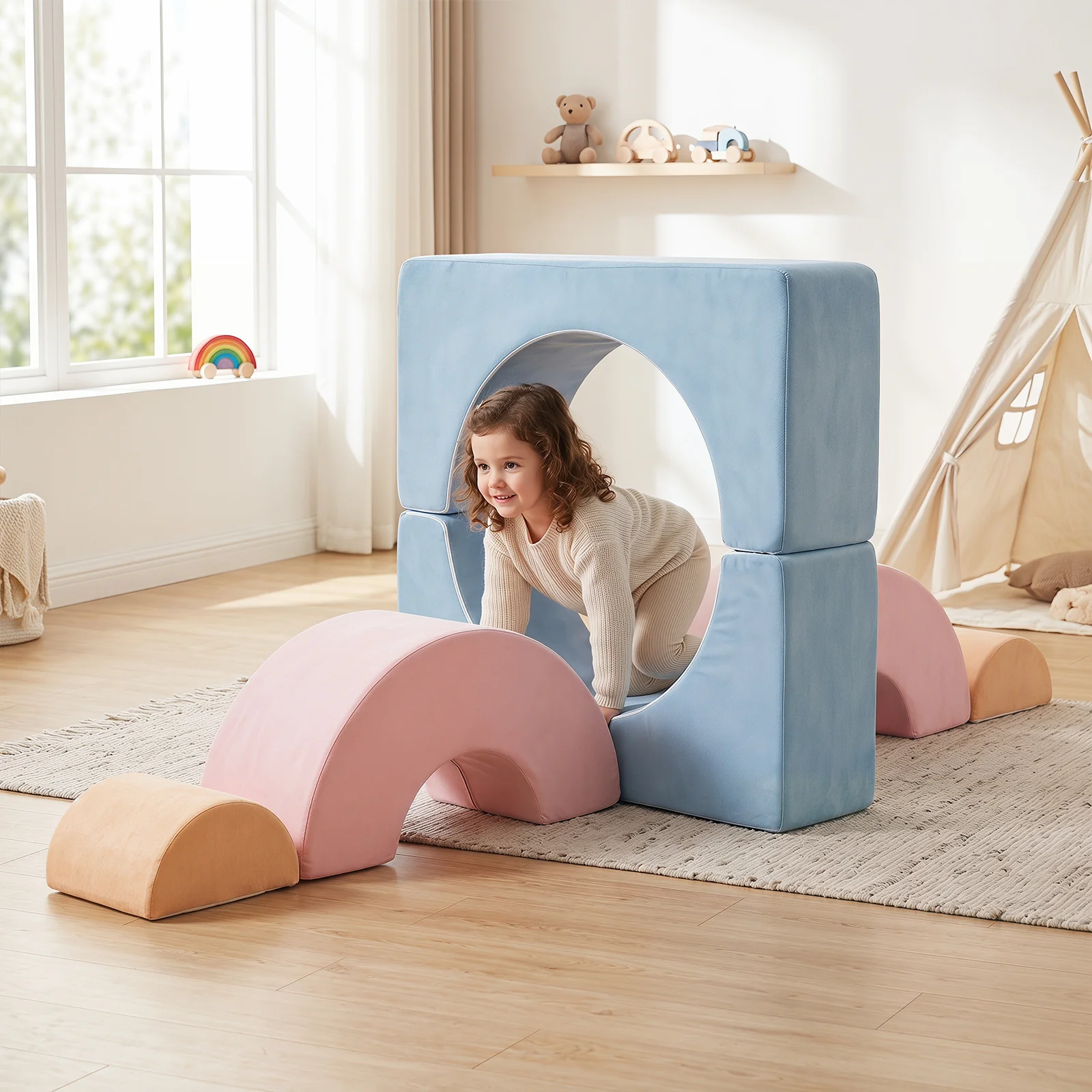 6-Piece Kids Crawl & Climb Foam Play Set, Foam Climbing Blocks for Toddlers - Image 9
