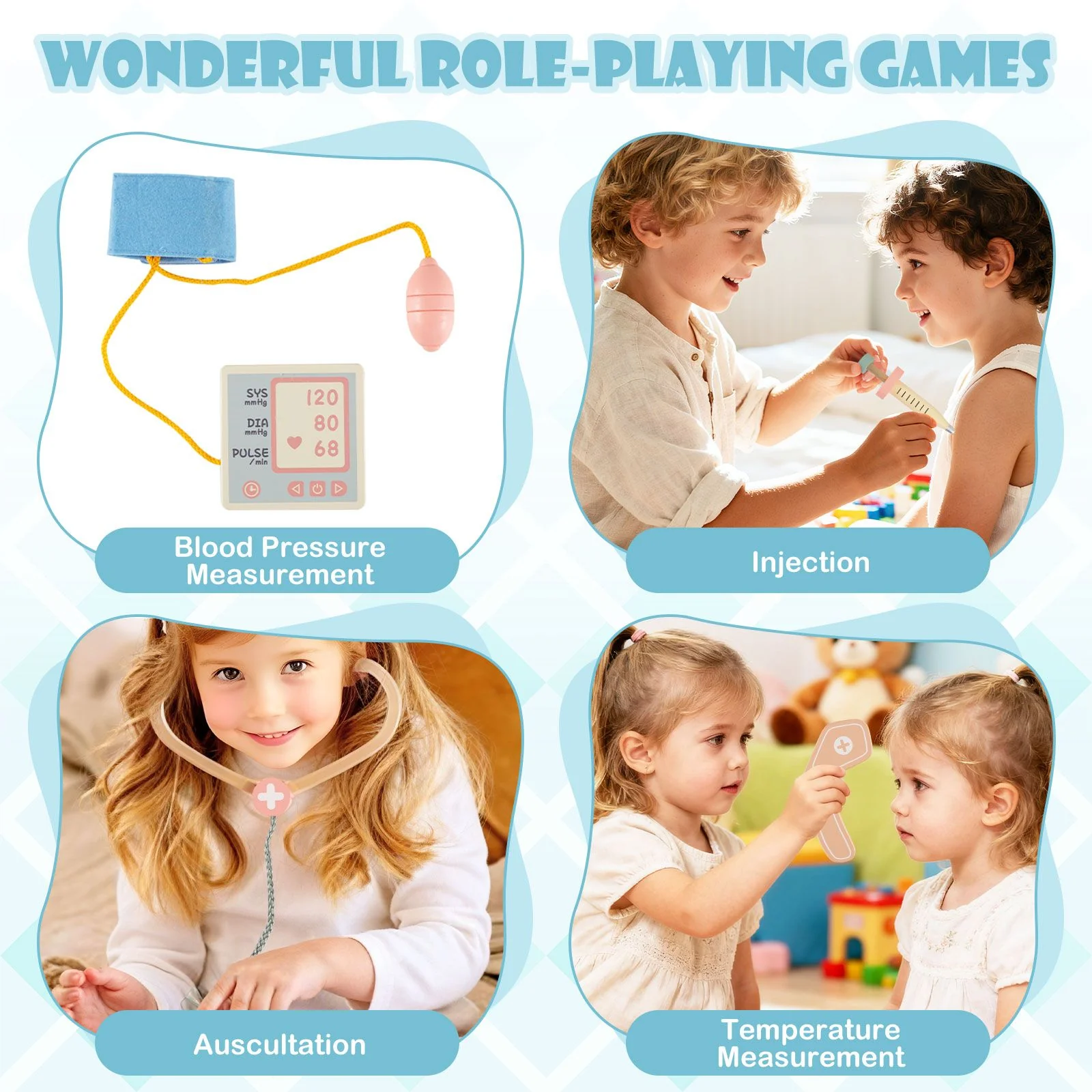 Kids Doctor Play Set with Eye Chart and Toy CT Machine for Kids - Image 8