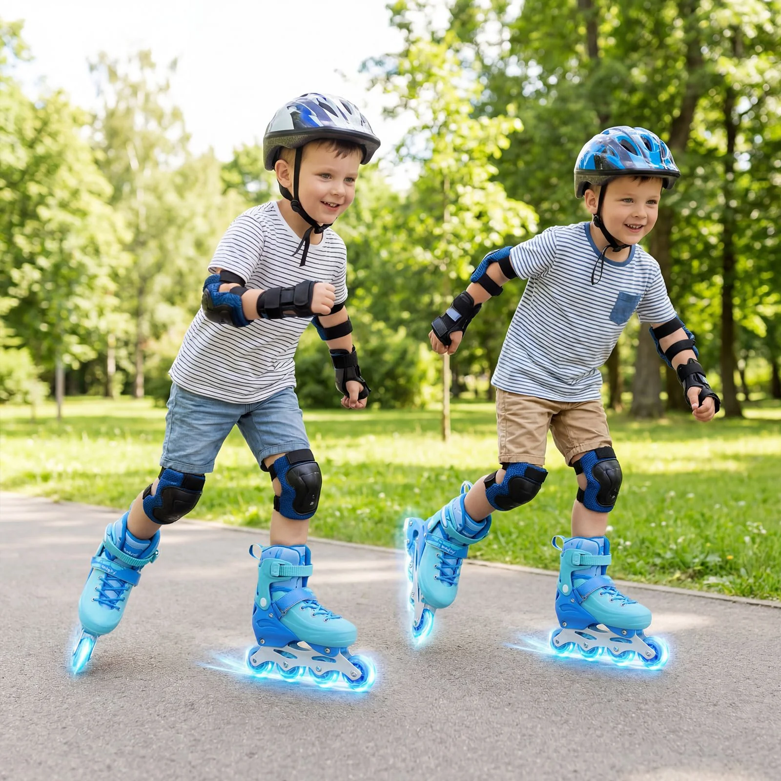 Kids Inline Skates with Illuminating Wheels and Safety Support for Toddlers - Image 2
