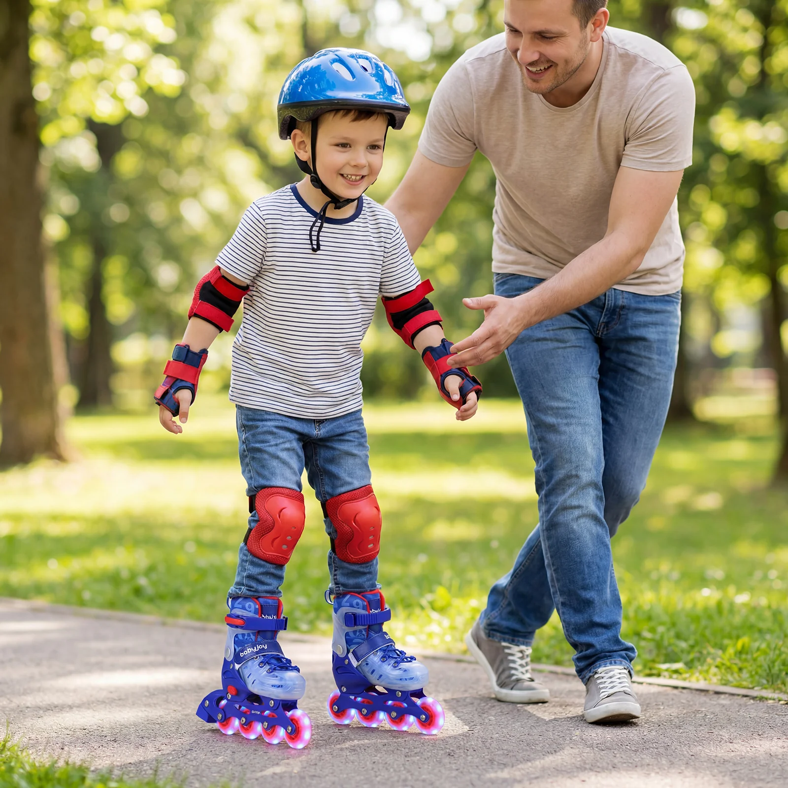 Kids Inline Skates with Light Up Wheels and Safety Protection for Beginners - Image 2