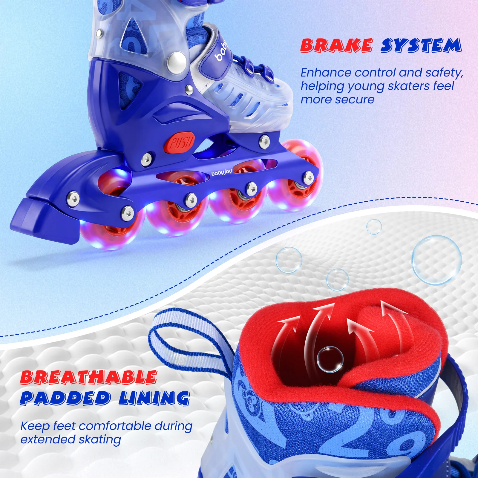 Kids Inline Skates with Light Up Wheels and Safety Protection for Beginners - Image 6