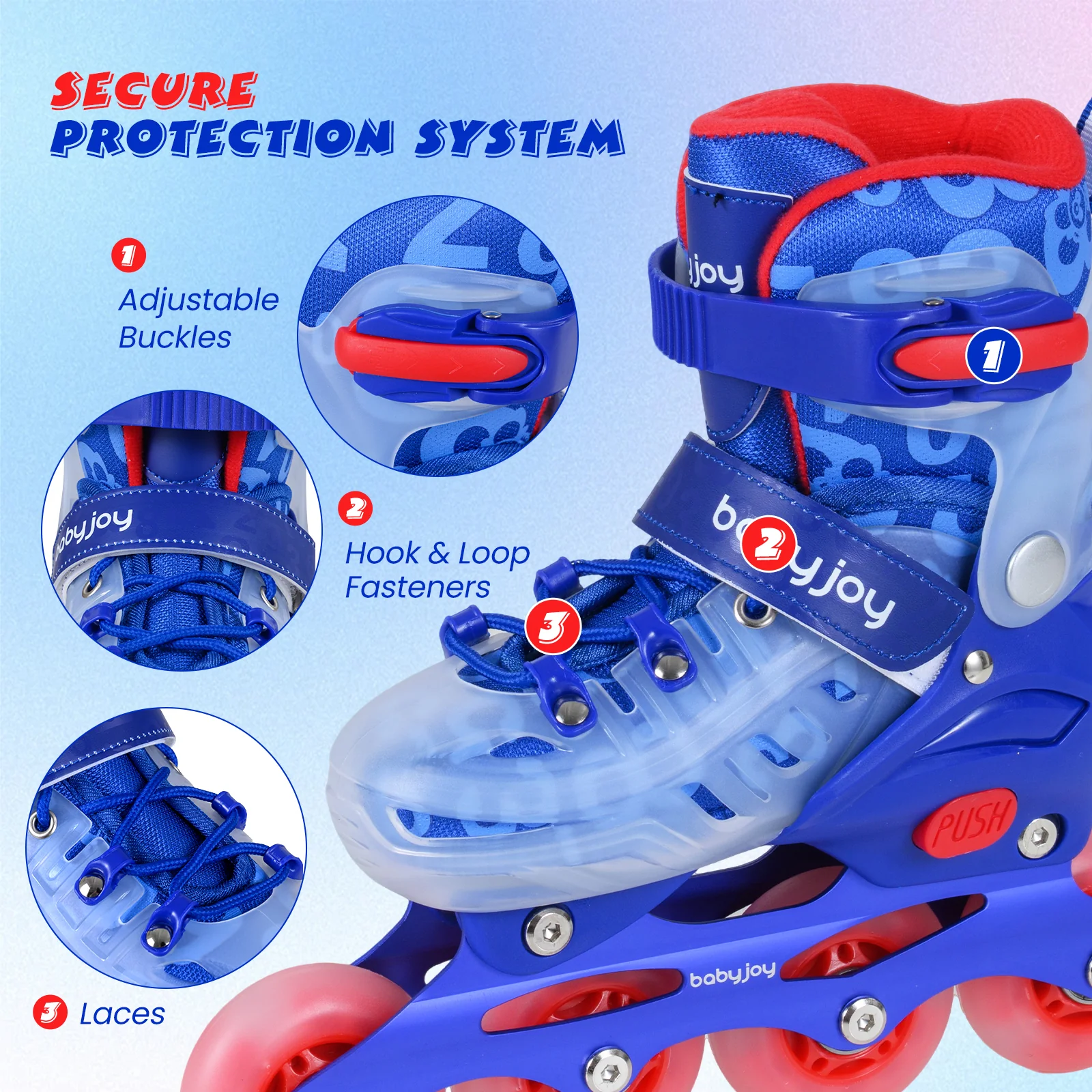 Kids Inline Skates with Light Up Wheels and Safety Protection for Beginners - Image 7