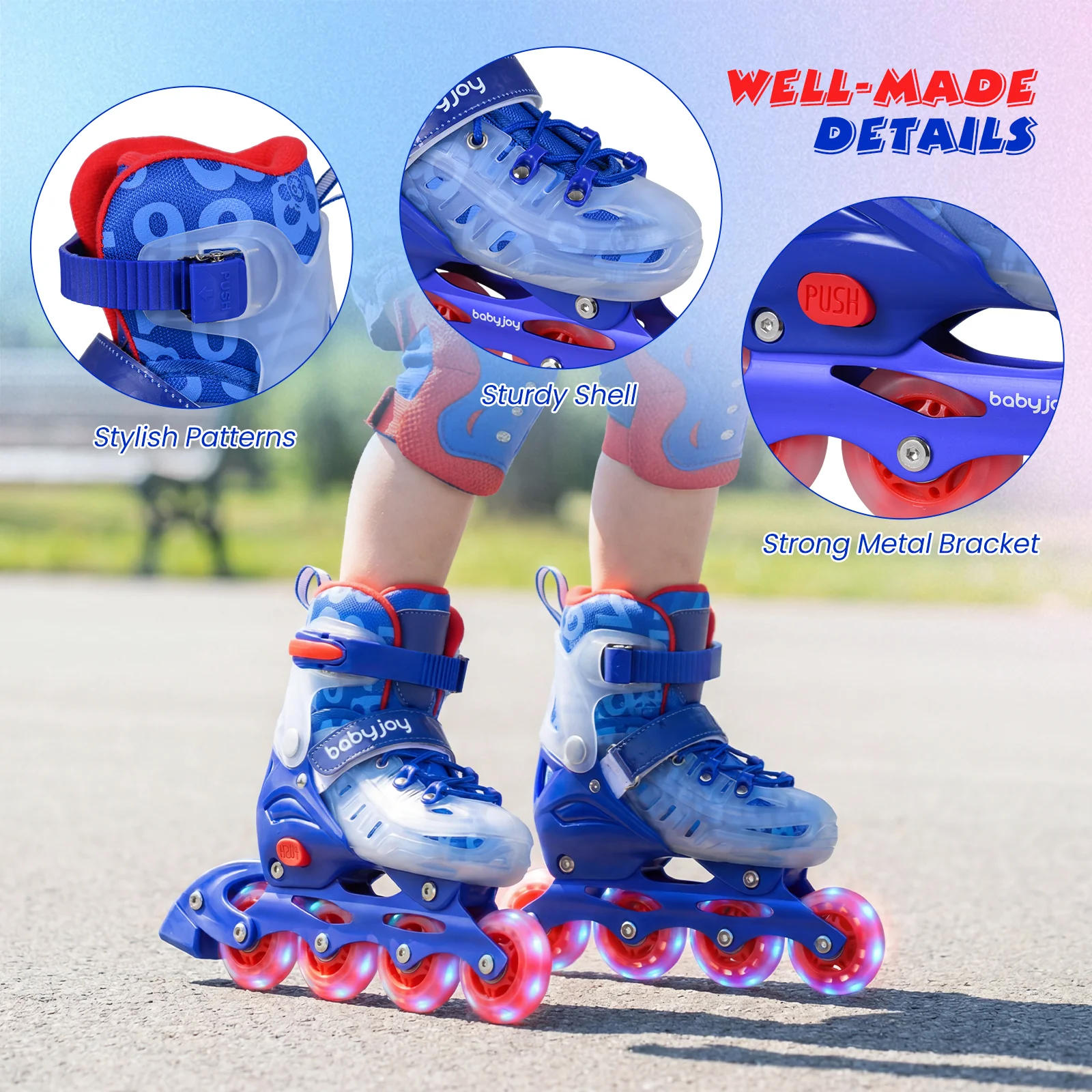 Kids Inline Skates with Light Up Wheels and Safety Protection for Beginners - Image 8