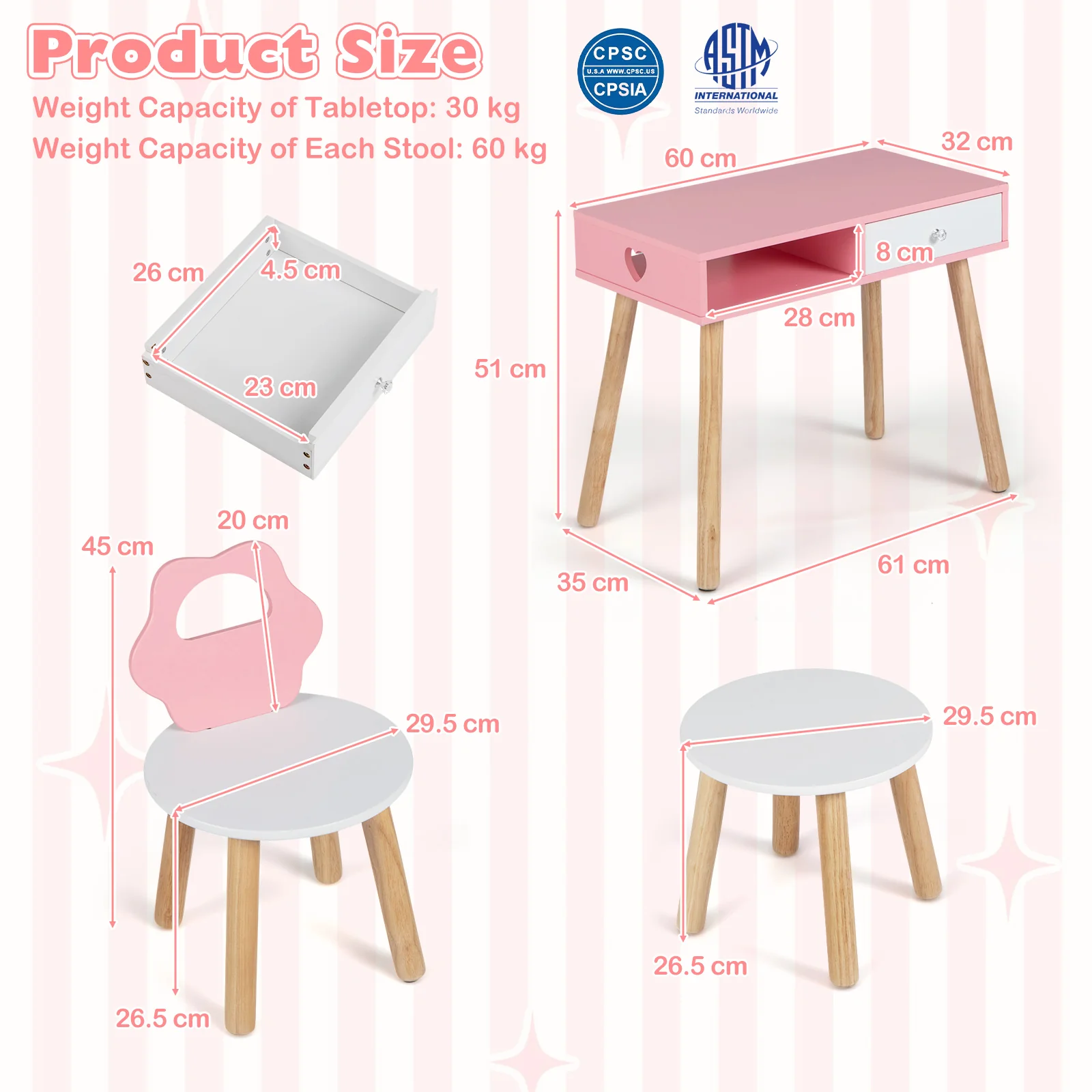 Kids Pretend Nail Salon Playset with Chair and Stool for 3-7 Years Old Children - Image 3