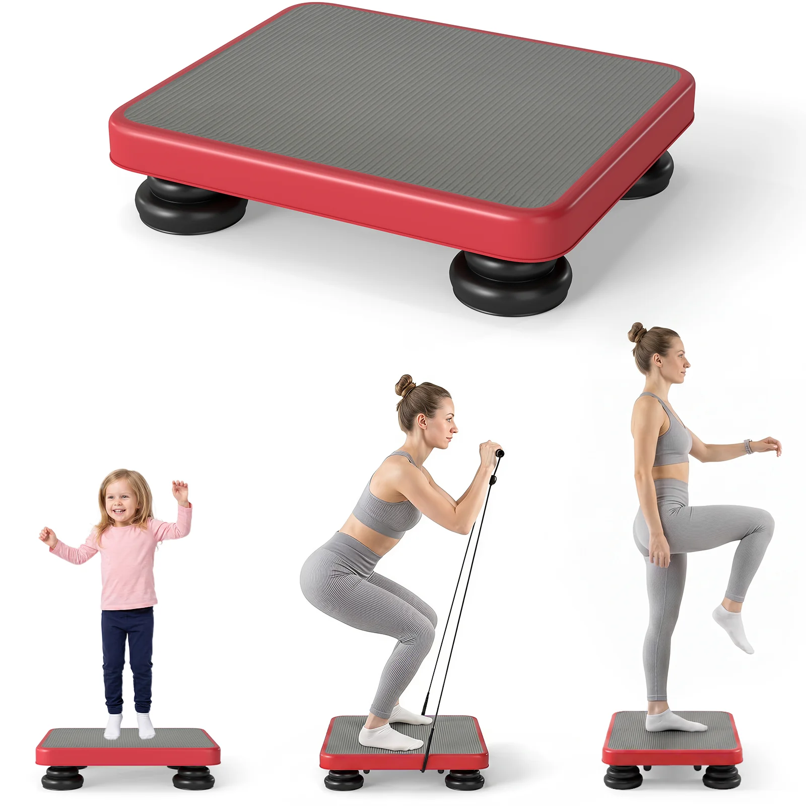 Kids Rebounder Bouncing Board, 60 x 50 cm Mini Trampoline with Elastic Rope, Sensory Bounce Board - Image 11