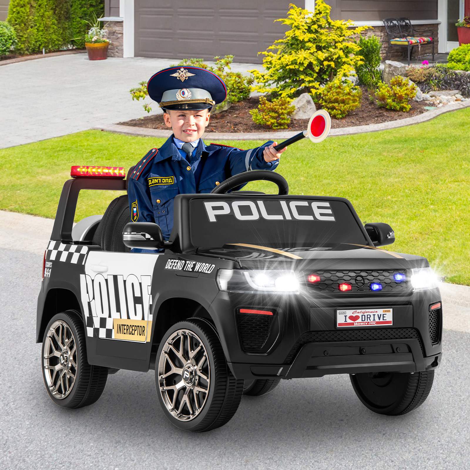 Kids Ride on Police Car 12V Electric Battery Powered Cop Car Flashing Lights - Image 12
