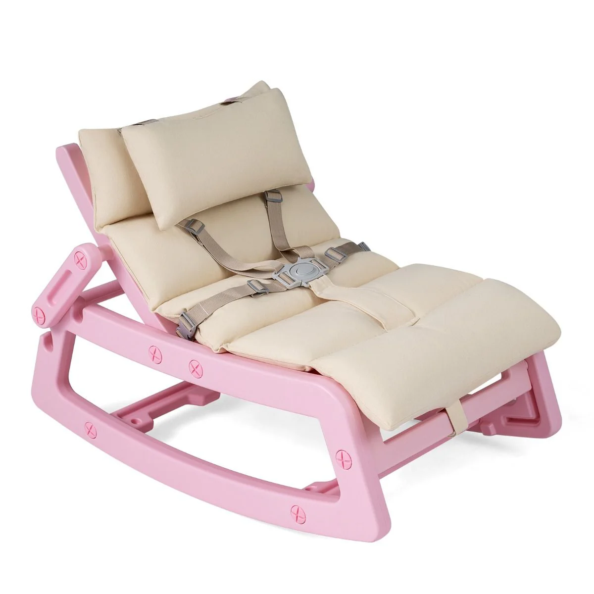 Kids Rocking Chair with Adjustable Backrest & Washable Cushion for 6+ Months - Image 12