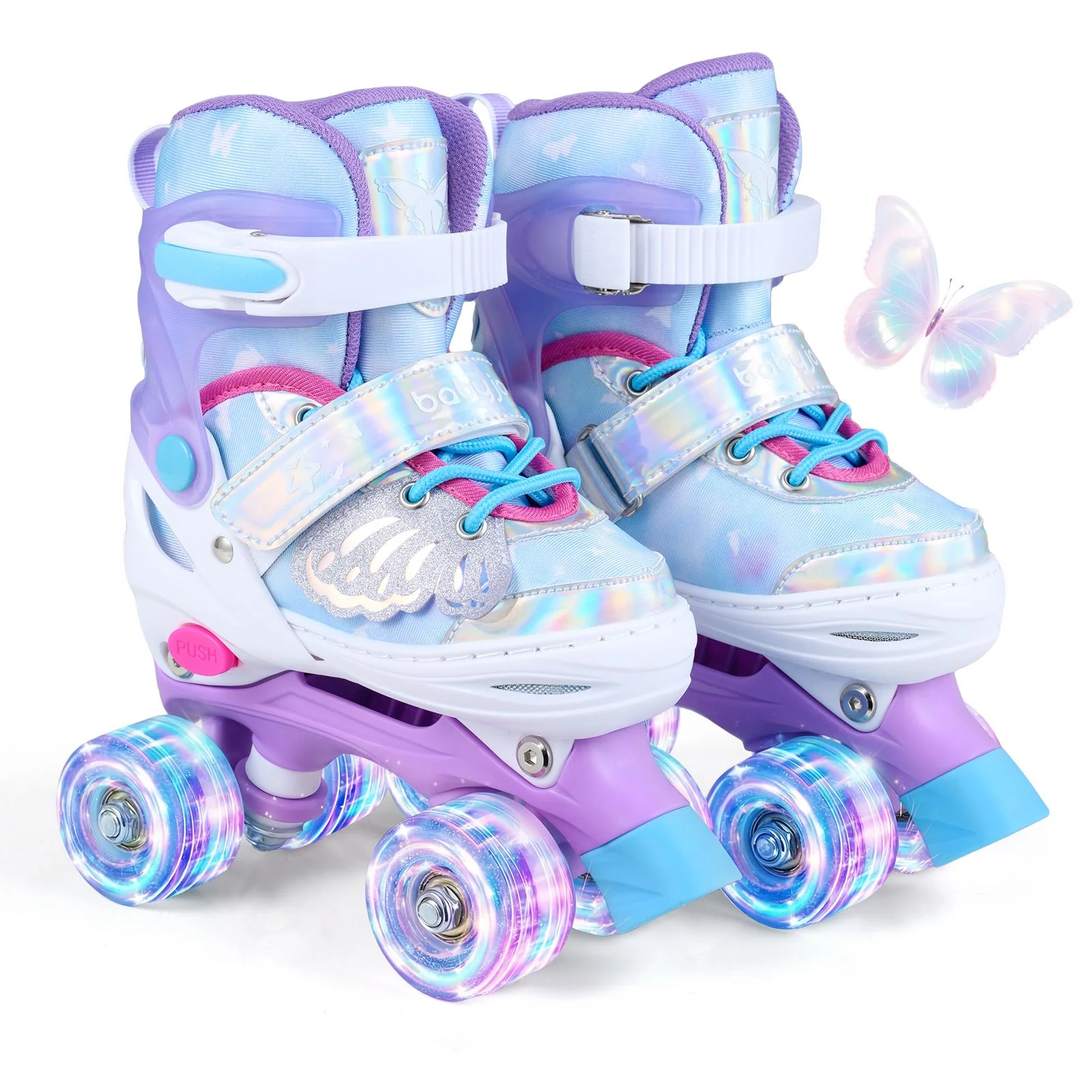 Kids Roller Skates for Toddlers Ages 7-9 with 4 Light-up Wheels for Outdoor Activities - Image 11