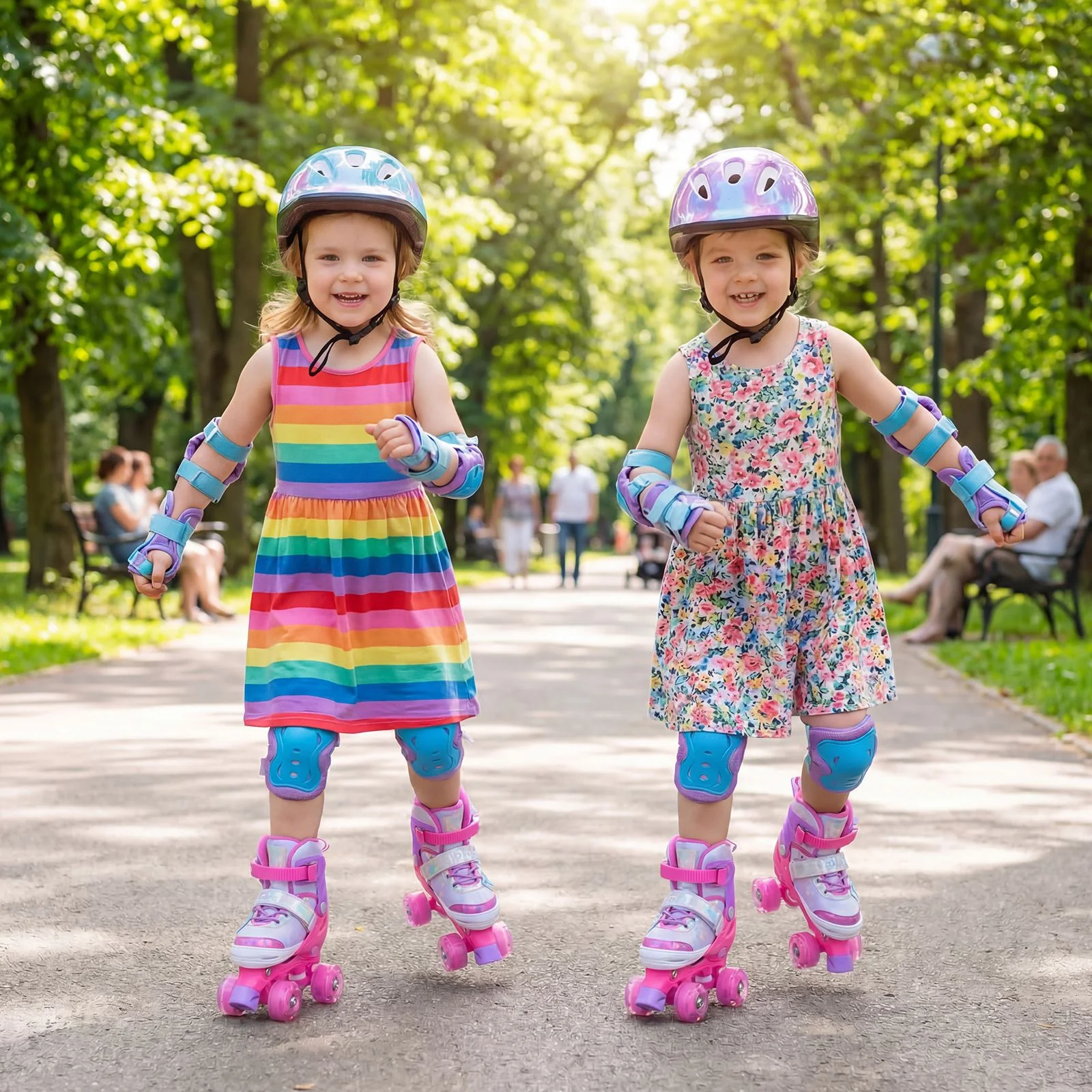 Kids Roller Skates for Toddlers Ages 7-9 with 4 Light-up Wheels for Outdoor Activities - Image 3