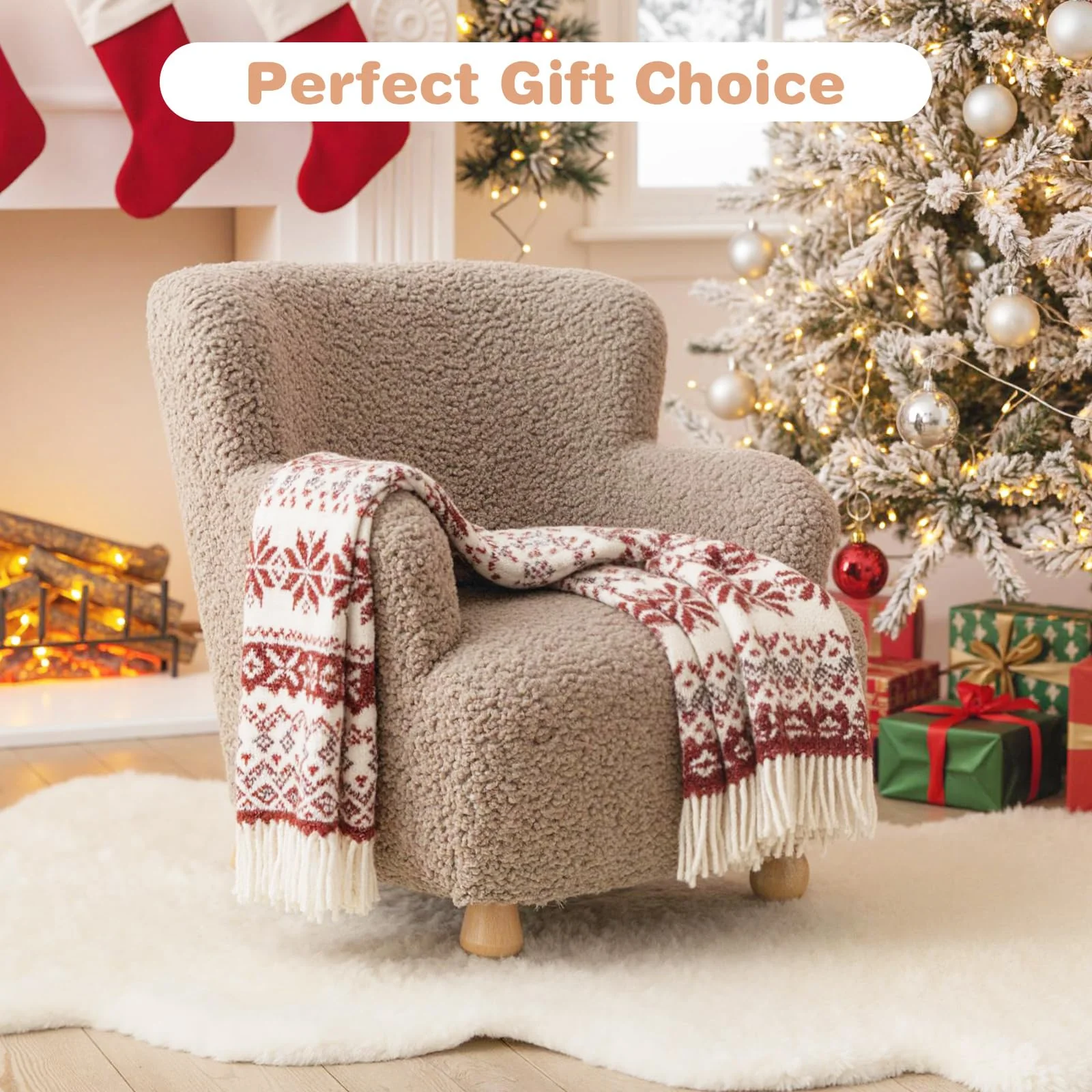 Kids Sofa, Comfy Toddler Armchair with Solid Rubber Wood Legs for Boys & Girls Aged 3+ - Image 8