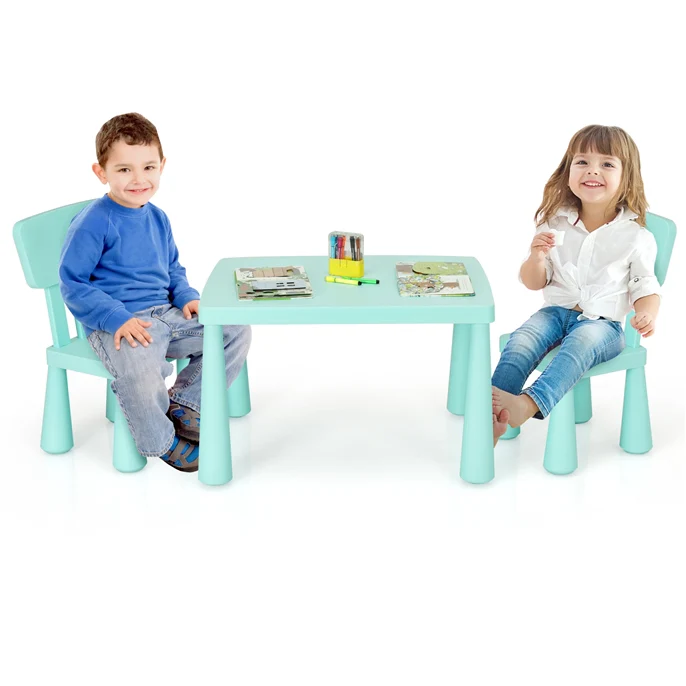 BABY JOY Kids Table and Chair Set, 3 Piece Children Activity Table for Reading, Drawing, Writing - Image 12