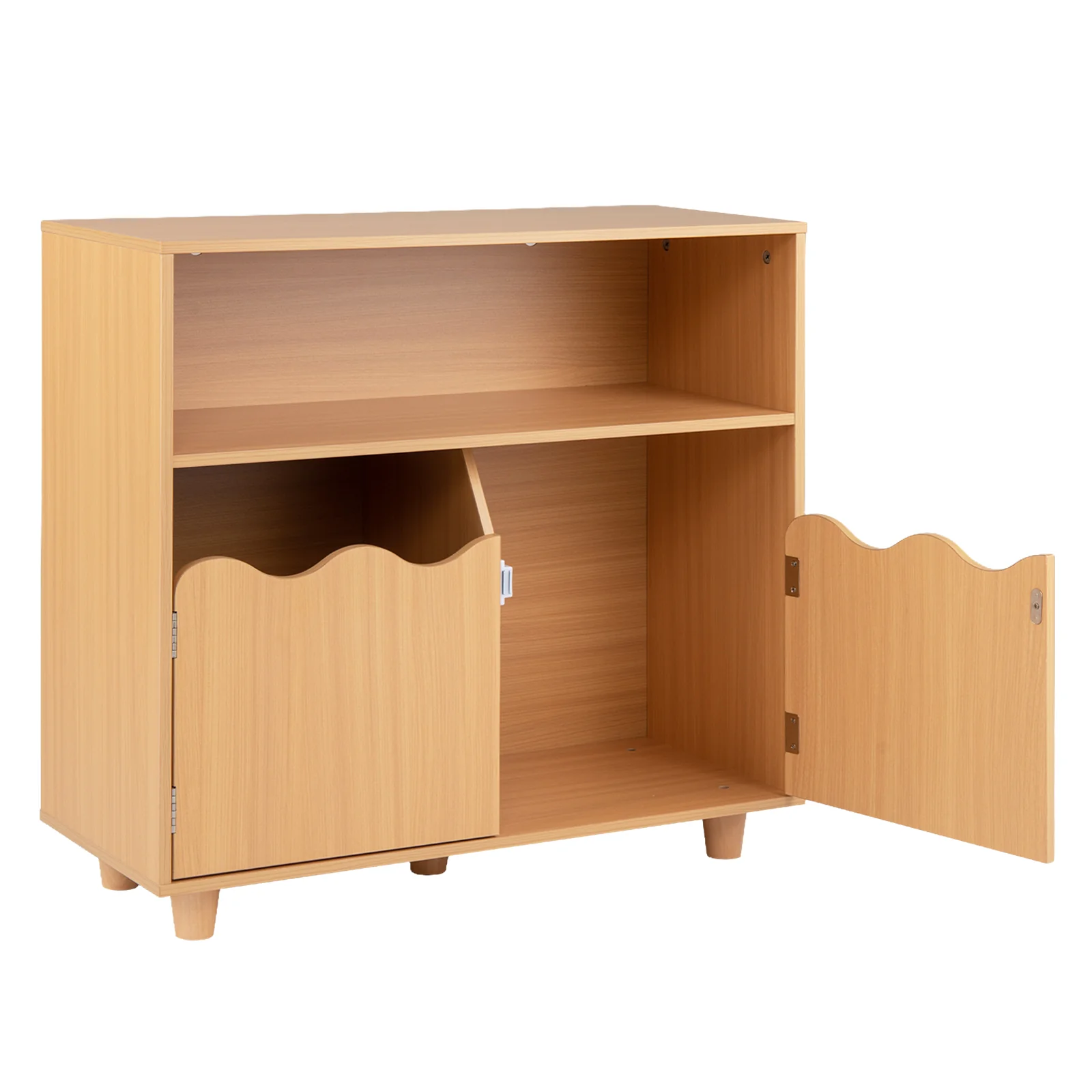Kids Toy Storage Organizer, Wooden Bookshelf with 2 Anti-Toppling Devices, Top Surface - Image 11