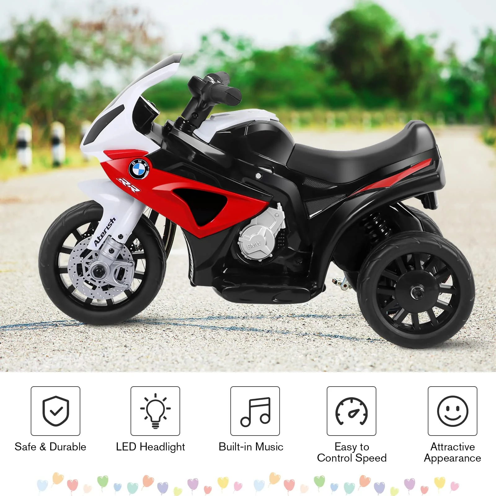 HONEY JOY Electric Ride on Motorcycle Licensed BMW 6V Battery Powered Toy - Image 3