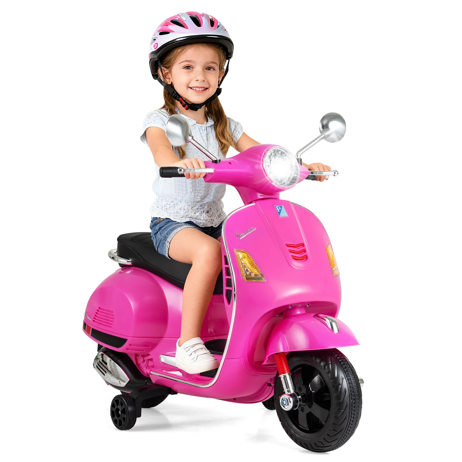 Licensed VESPA 12V Kids Electric Motorcycle with Dual Motors - Image 10