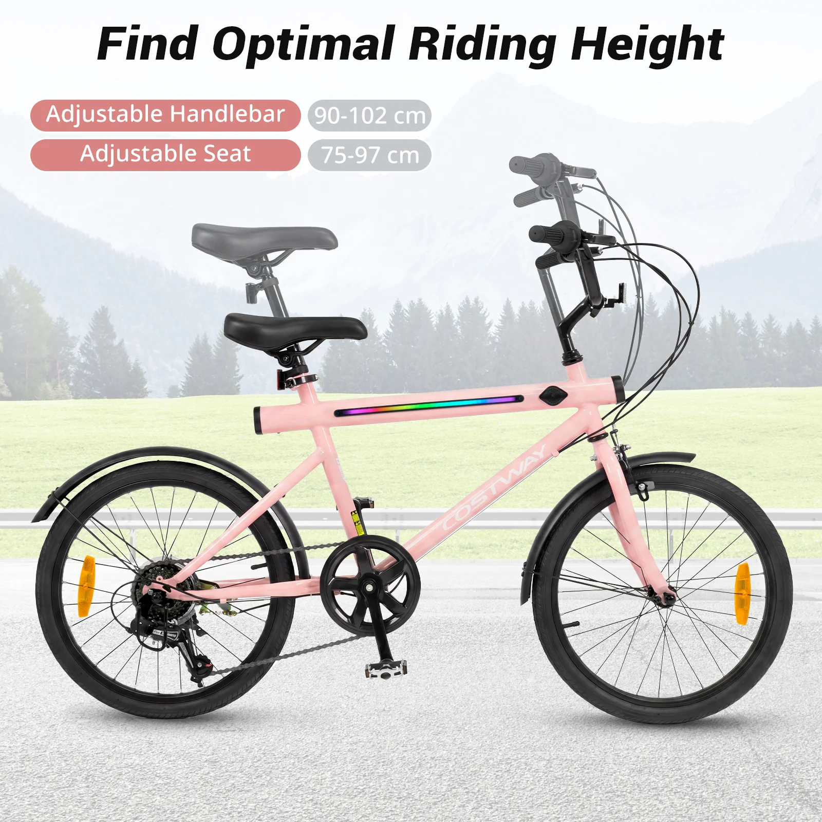 Lighted Cycling Bike with Adjustable Handlebar and Seat - Image 7
