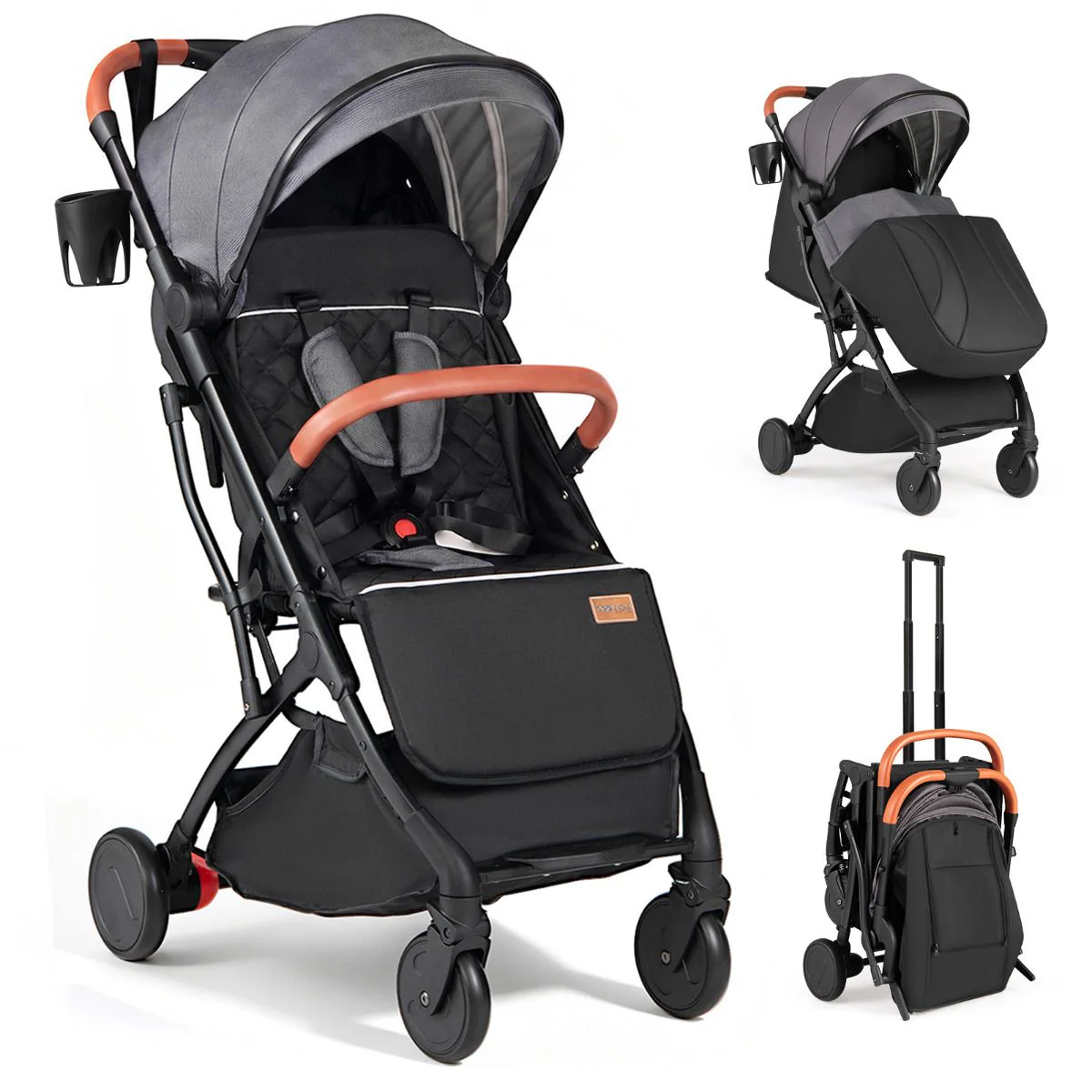 Lightweight Baby Stroller with Adjustable Backrest and Footmuff - Image 10