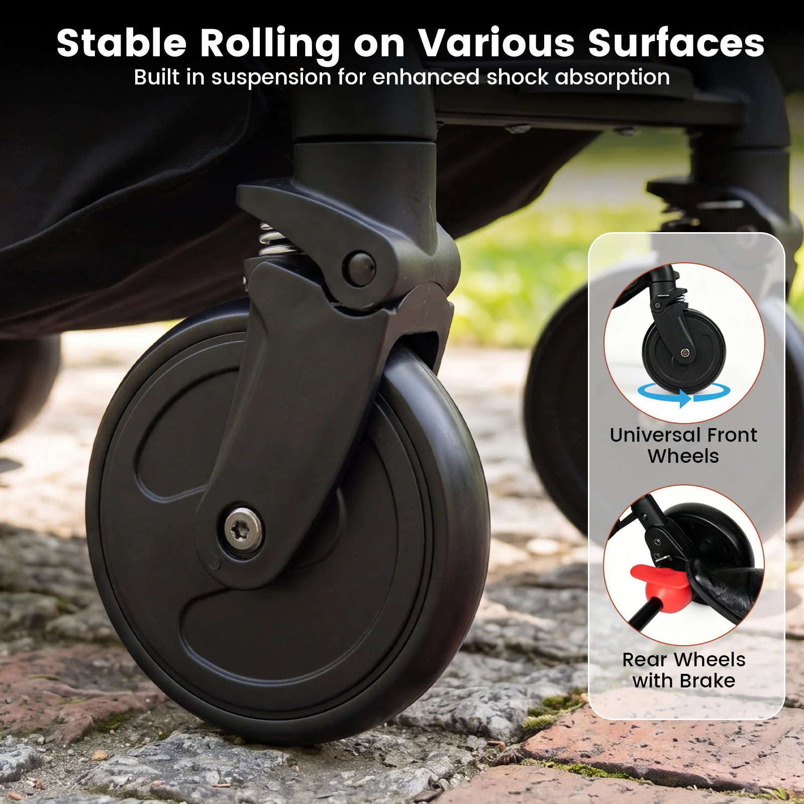 Lightweight Baby Stroller with Adjustable Backrest and Footmuff - Image 8