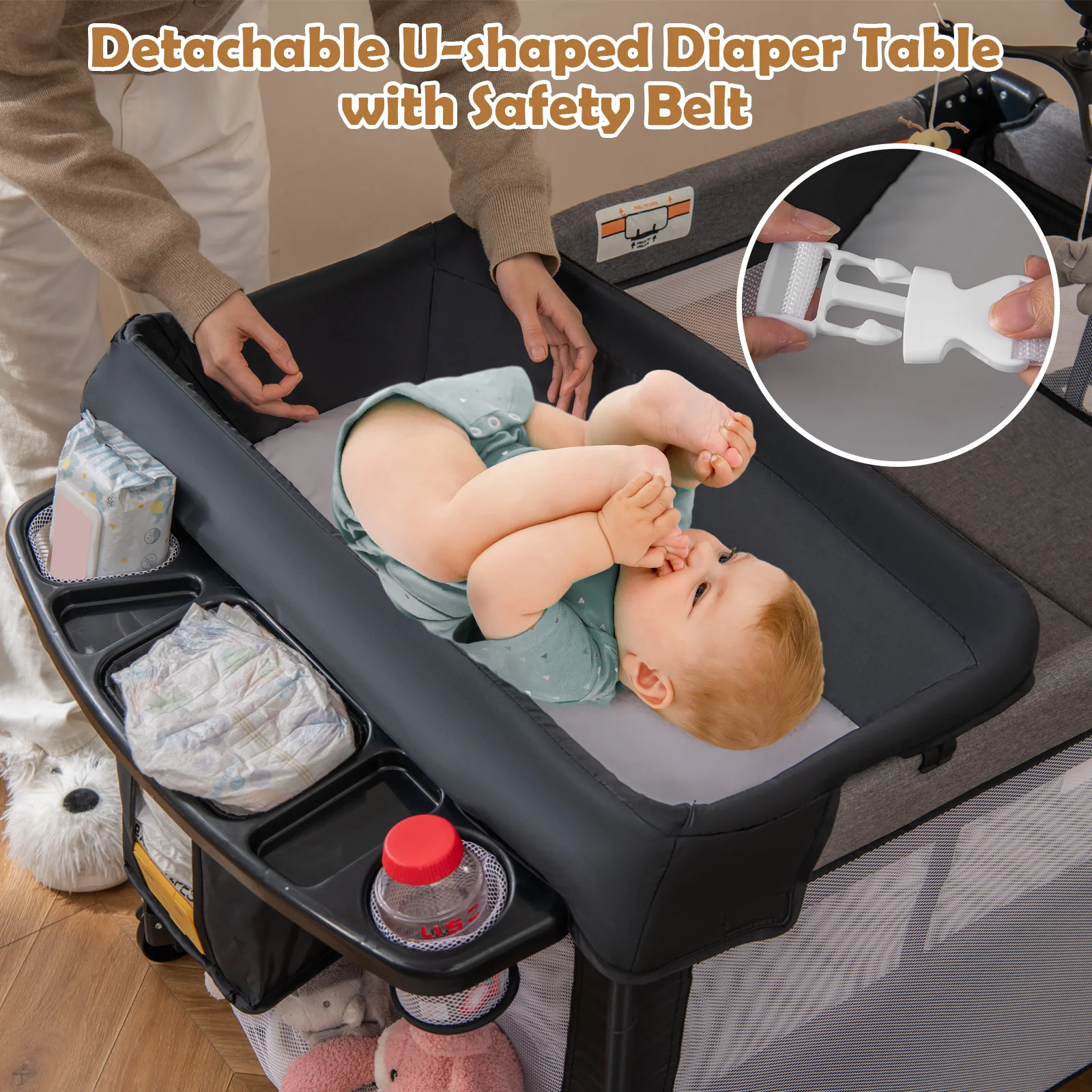 Multifunctional Baby Bassinet Bedside Sleeper, Baby Portacot - Image 8