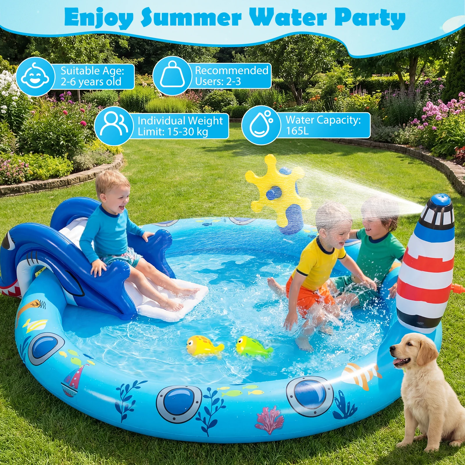 Outdoor Children Summer Water Park for Backyard, Garden - Image 4