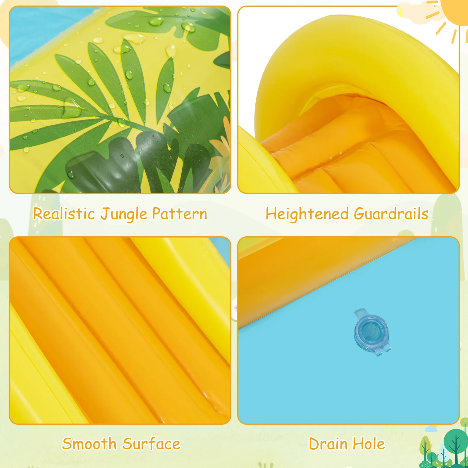 Inflatable Play Center, Animal Spray Pool with Slide, Arch-shaped Sprinkle - Image 5