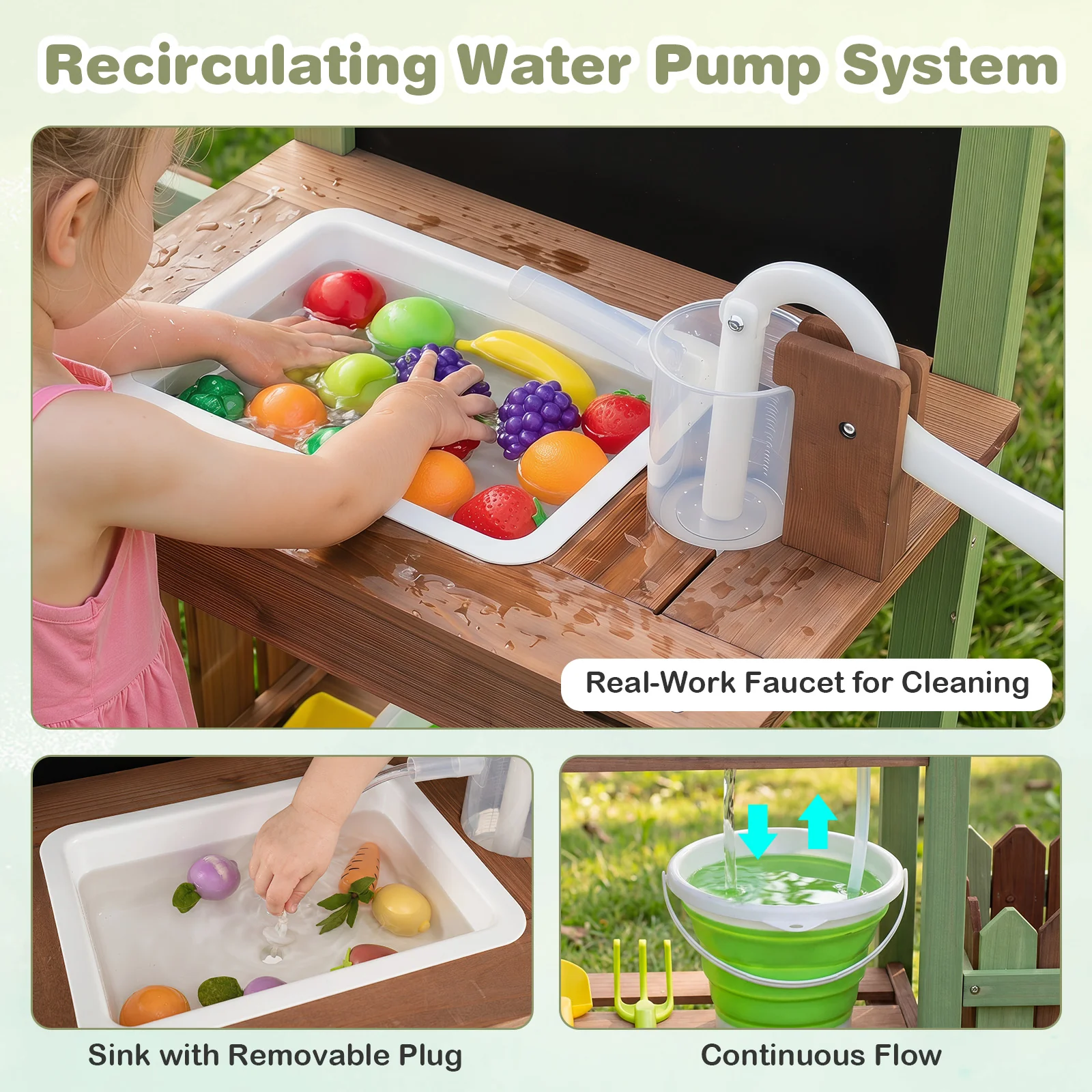 Outdoor Mud Farm Playset for Kids, Fir Wood Barnyard Pretend Toy - Image 6