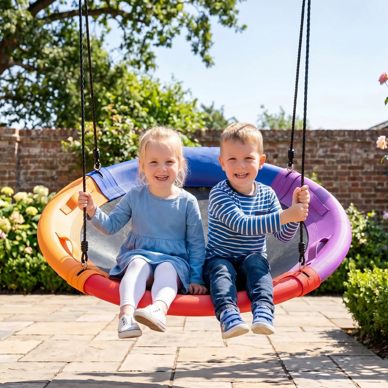 Outdoor Round Swing for Backyard and Playground, Perfect for Kids 3+ Years Old - Image 8