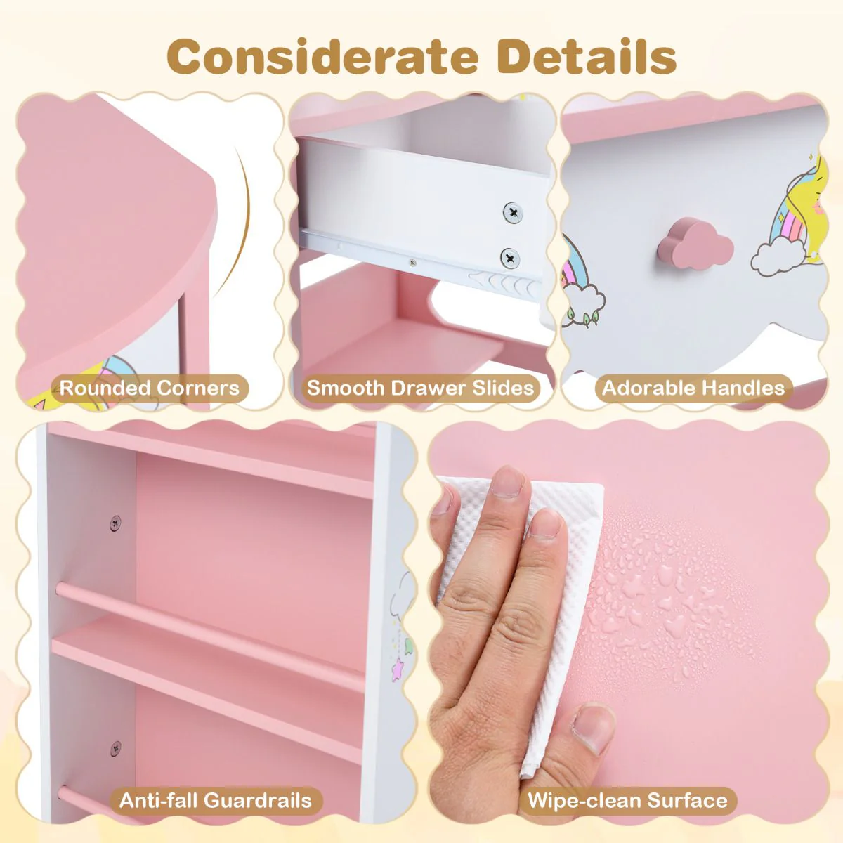 Princess Girls Makeup Table with Mirror and Chair - Image 5