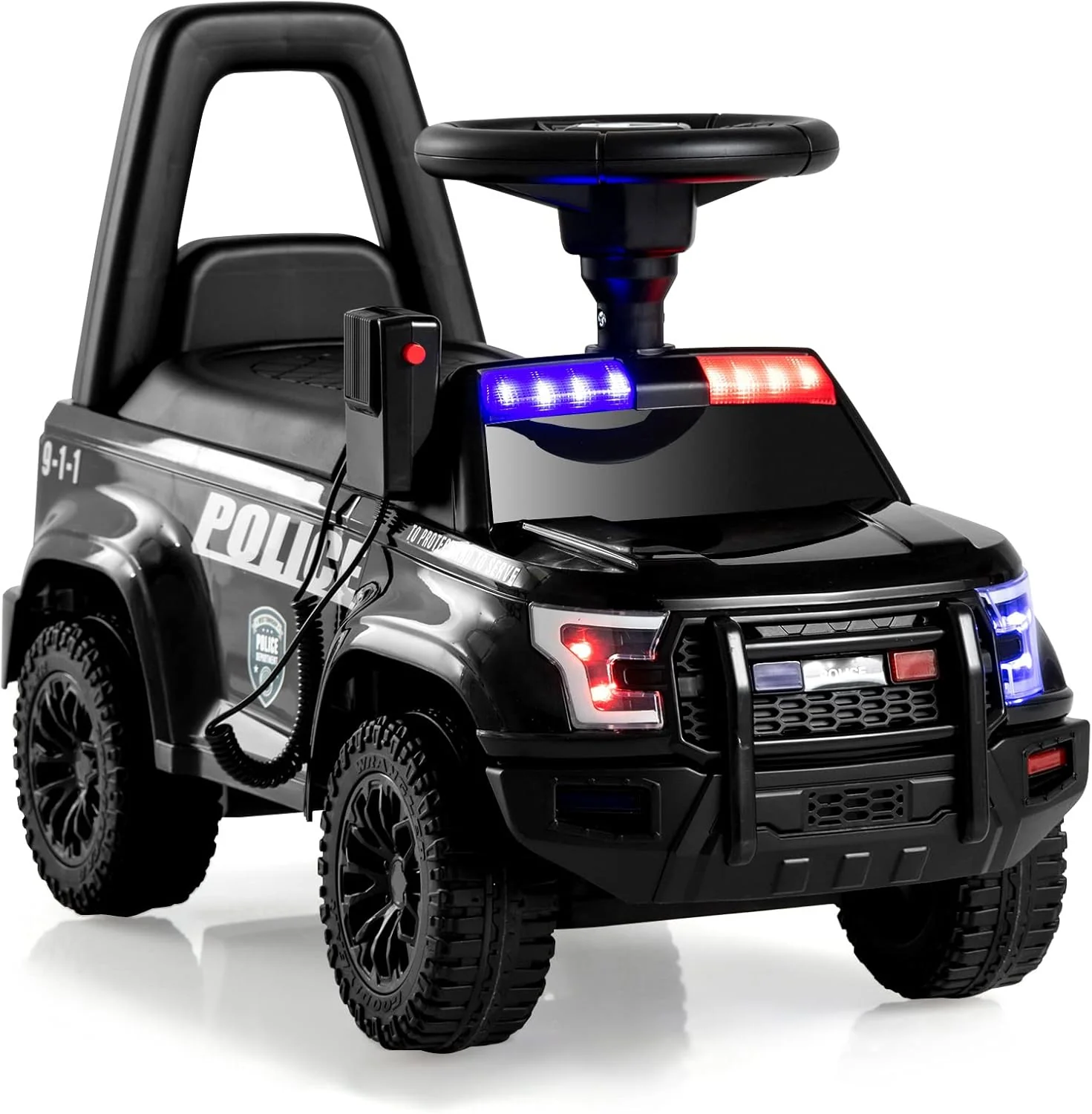 Ride On Push Police Car, Toddler Foot-to-Floor Sliding Toy with Siren - Image 10