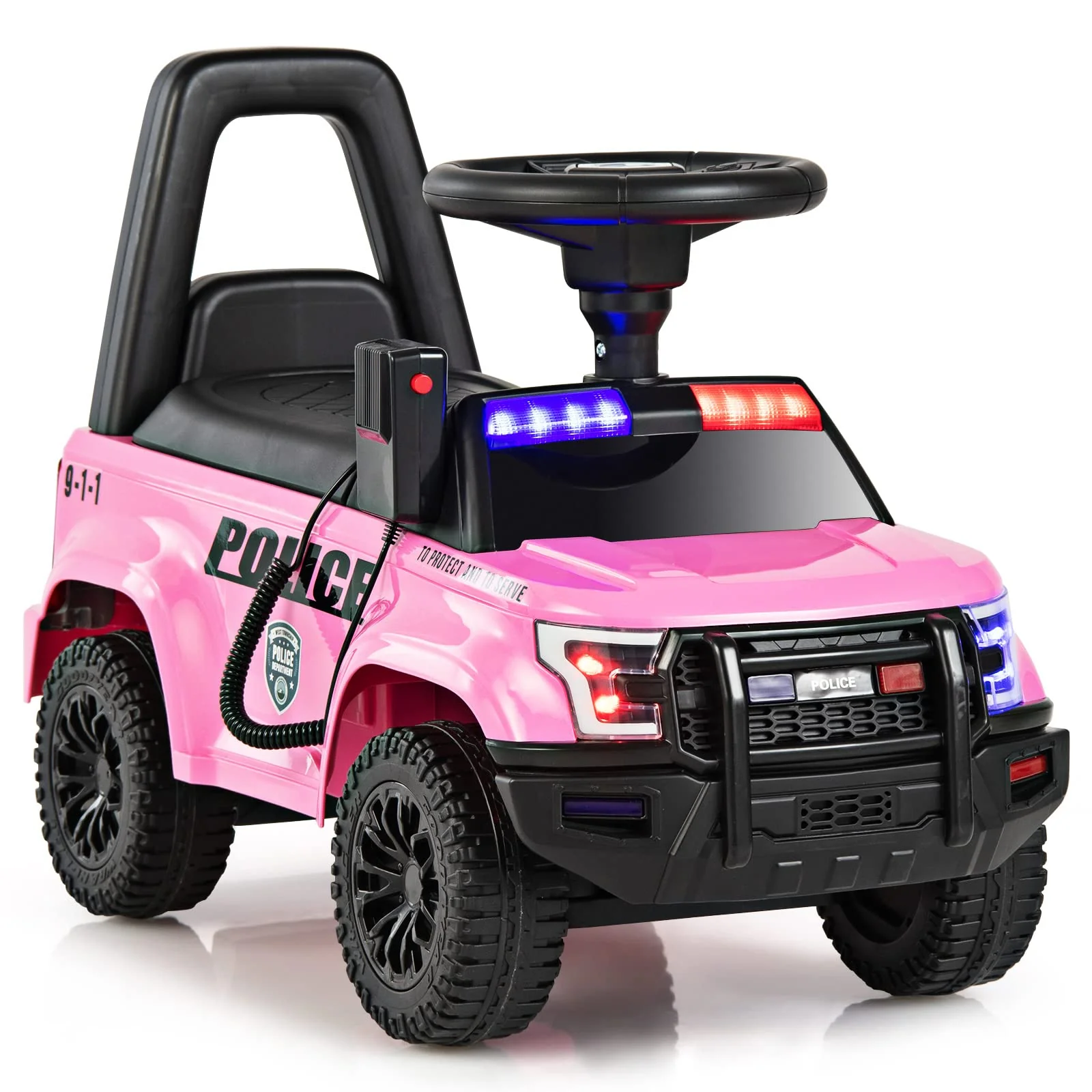 Ride On Push Police Car, Toddler Foot-to-Floor Sliding Toy with Siren - Image 11