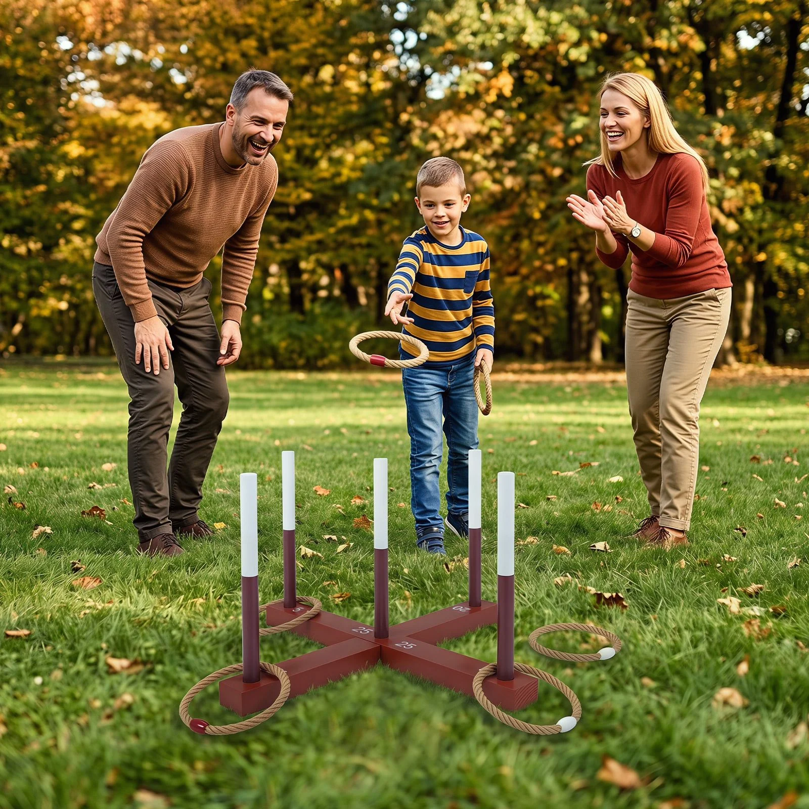 Ring Toss Yard Game Set with 6 Rings for Party and Outdoor Activities - Image 2