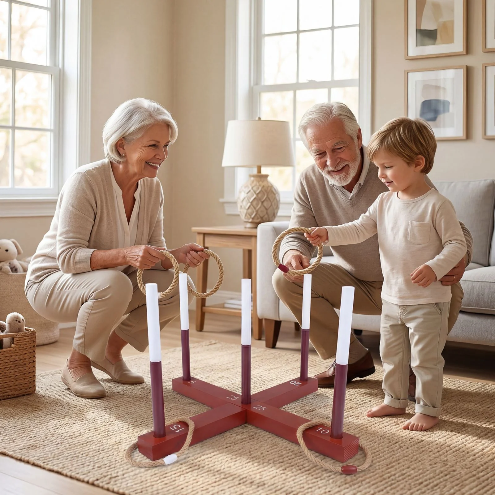 Ring Toss Yard Game Set with 6 Rings for Party and Outdoor Activities - Image 4