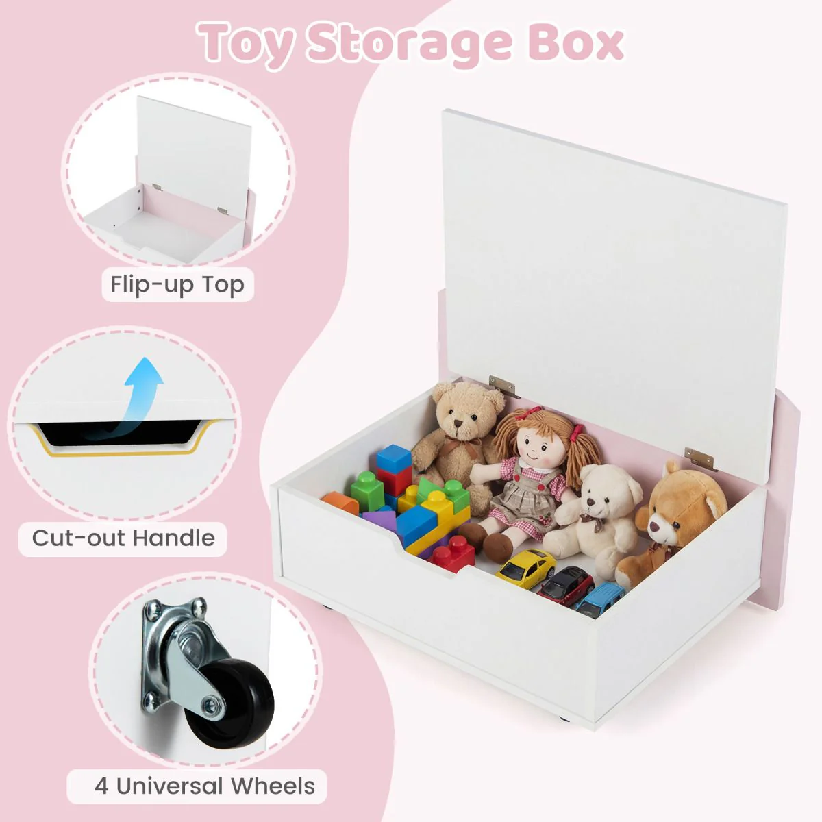 Scalloped Kids Bookshelf and Toy Storage Organizer for Bedroom - Image 9