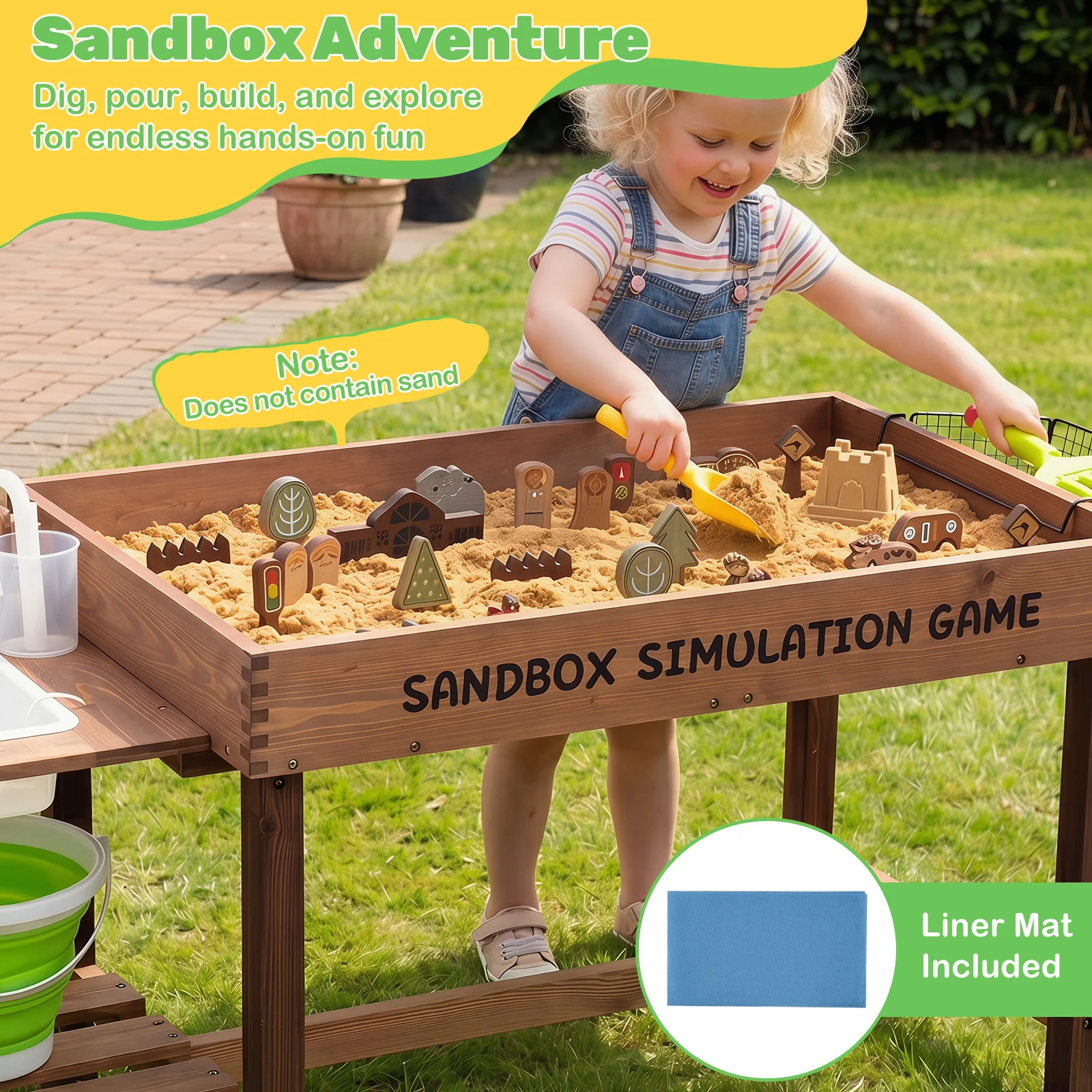 Sensory Table with Water Pump & Sink, Toddler Activity Table - Image 5