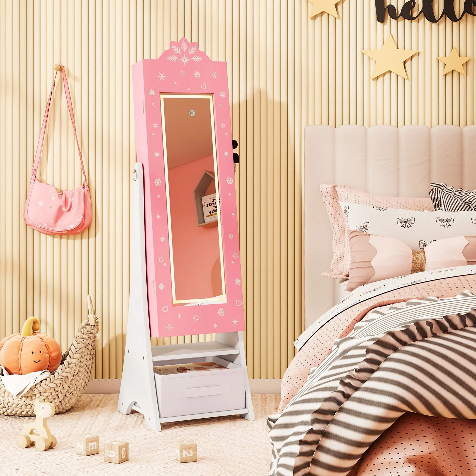 Standing Children Jewelry Organizer with Full-Length Mirror - Image 2