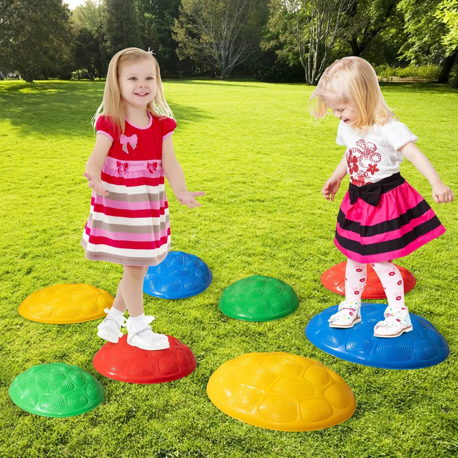 Stepping Stones for Kids Set of 8 Turtle-Themed Balance Stones - Image 3