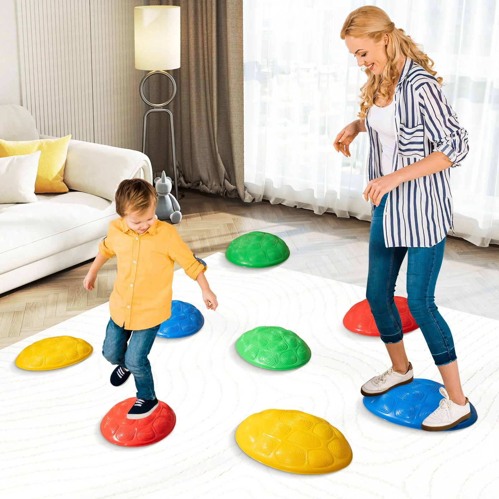 Stepping Stones for Kids Set of 8 Turtle-Themed Balance Stones - Image 5
