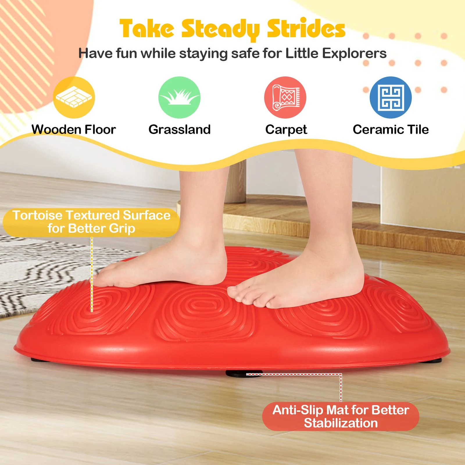 Stepping Stones for Kids Set of 8 Turtle-Themed Balance Stones - Image 6
