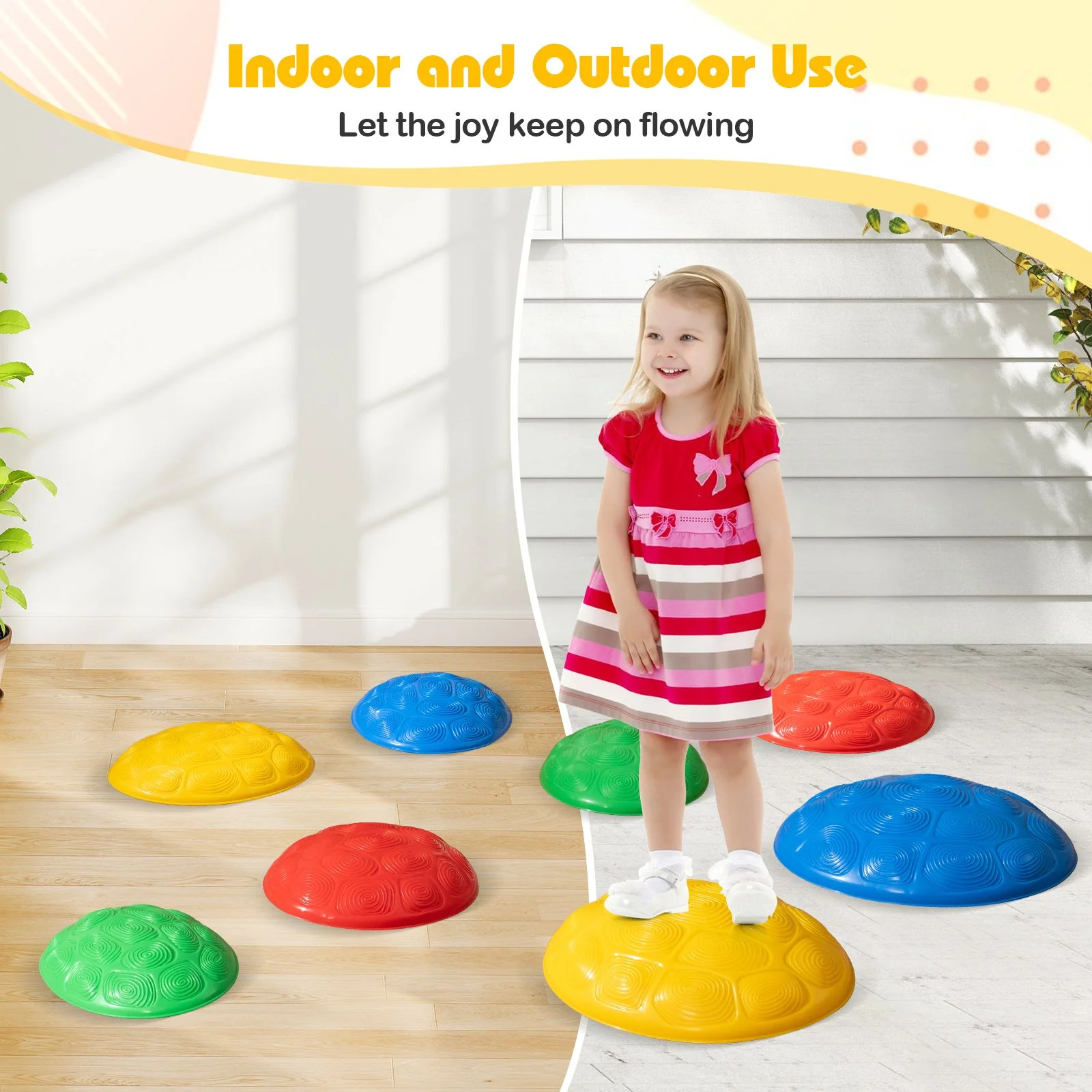 Stepping Stones for Kids Set of 8 Turtle-Themed Balance Stones - Image 7