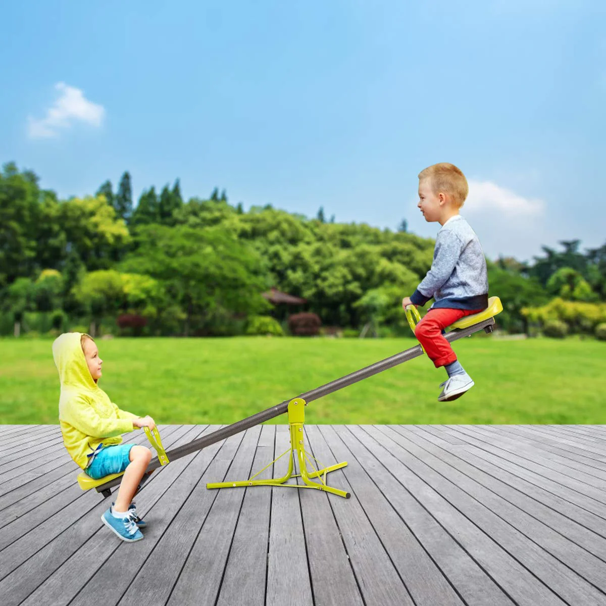 Swivel Children Teeter Totter Outdoor Play Set for 2 Children - Image 8