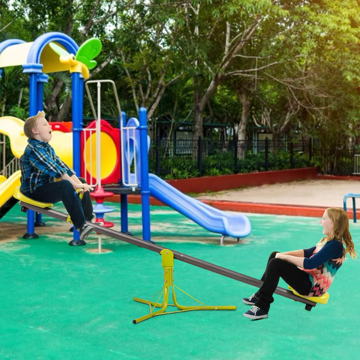 Swivel Children Teeter Totter Outdoor Play Set for 2 Children - Image 9