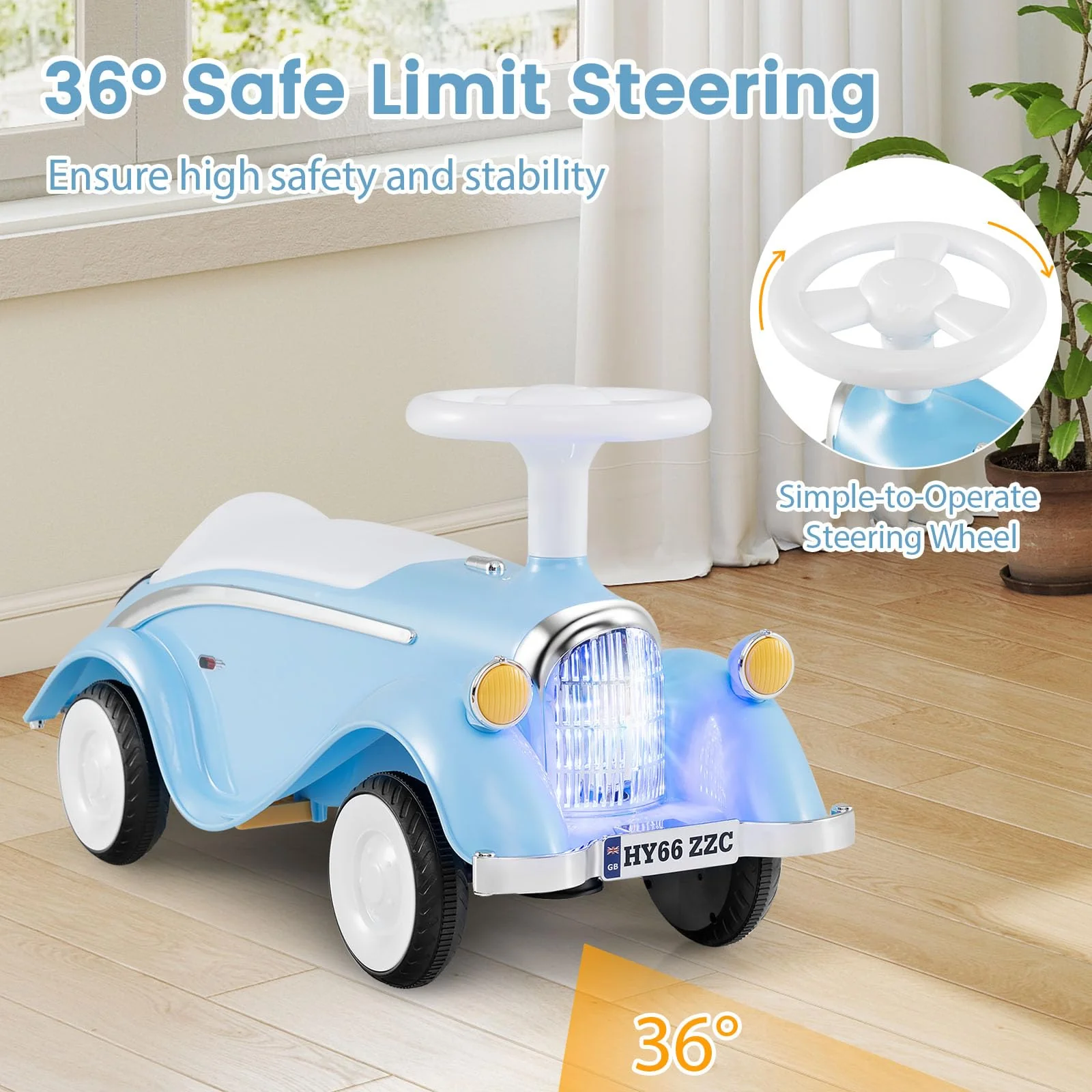 Toddler Ride on Toy, Classic Foot to Floor Kid Sliding Car with Steering Wheel - Image 7