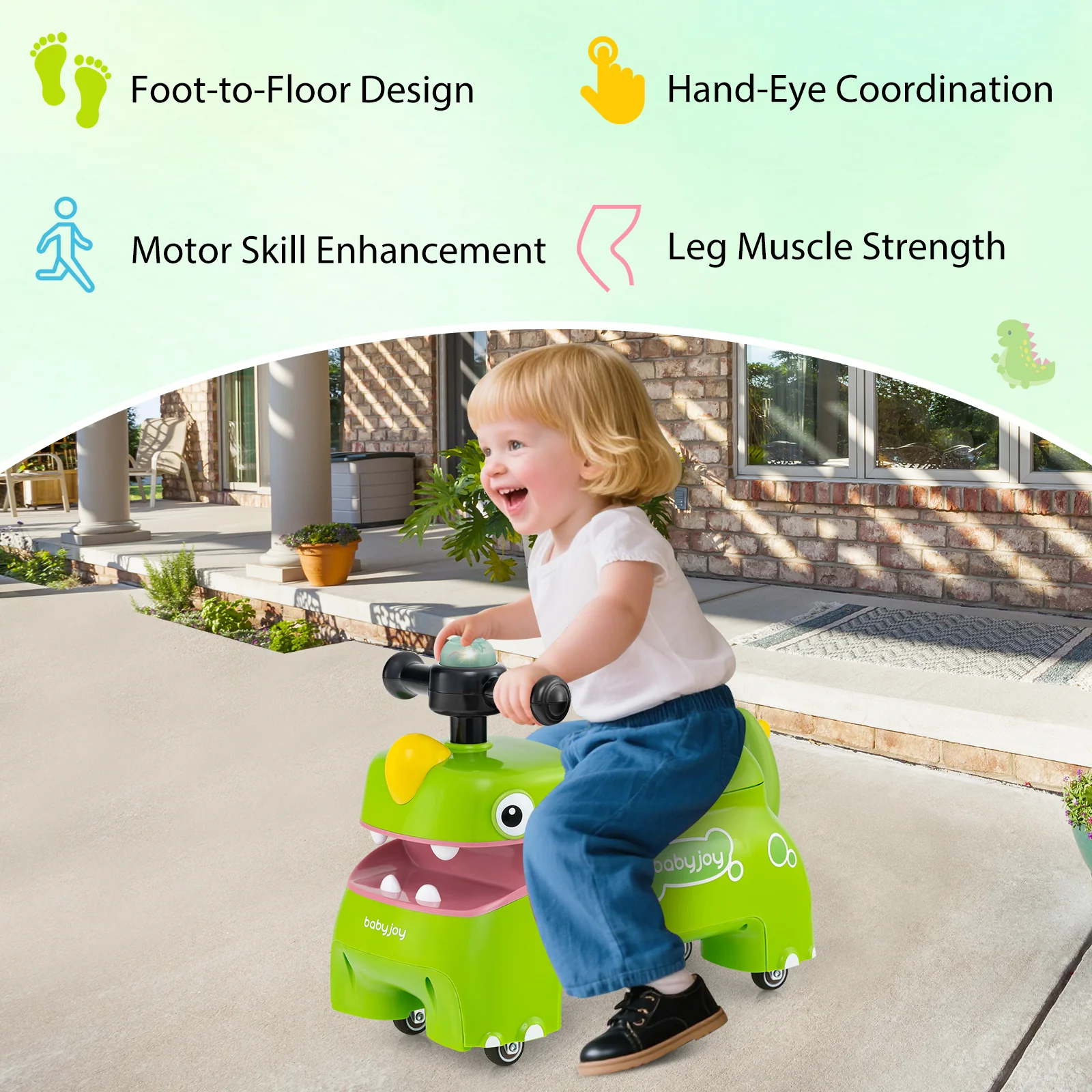 Toddler Ride on Toy, Sit to Stand Riding Racer, Gift for Boys & Girls 18+ Months Old - Image 7