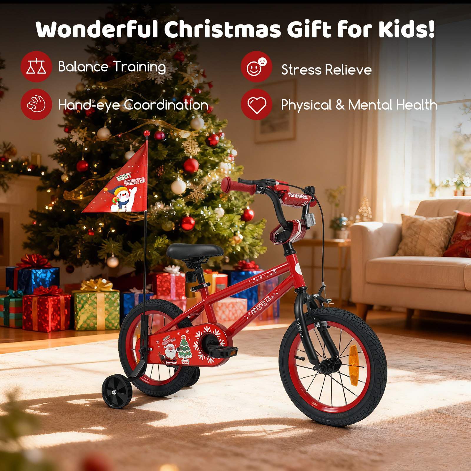 Toddler Training Bike with Music Function and Removable Training Wheels - Image 3
